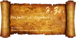 Hajmási Zsombor névjegykártya